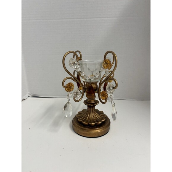 Bronze colored candelabra single light votive candle taper great decor Chandelie - Picture 2 of 6